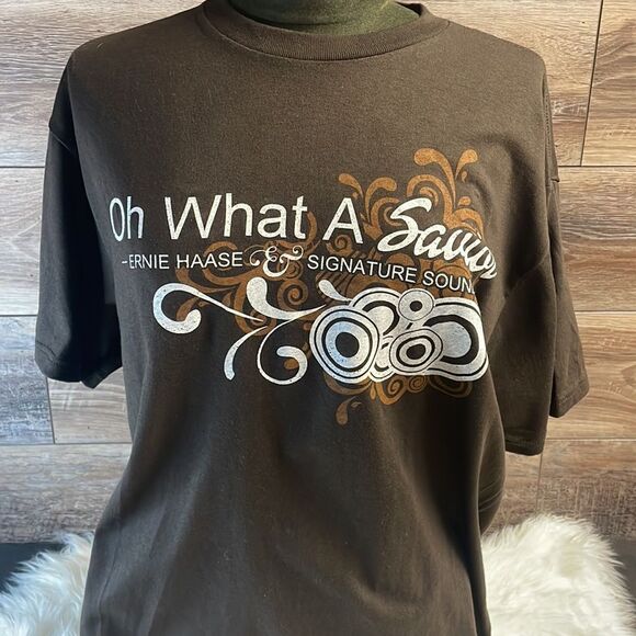 OH WHAT A SAVIOR Womens Tshirt Ernie Haas &Signature Sound Gospel Music Size L - Picture 3 of 7